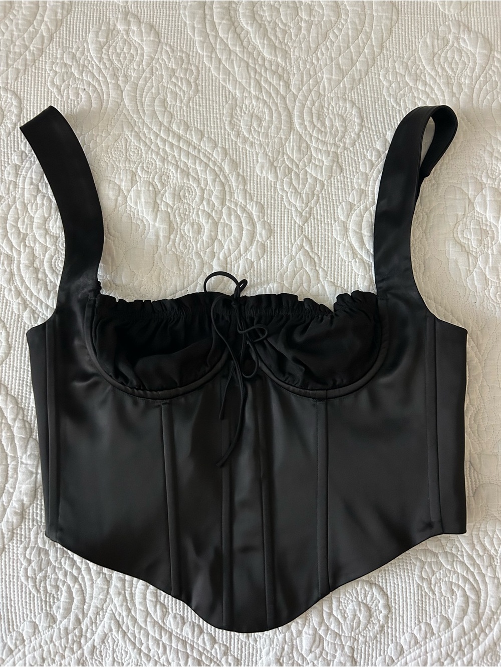 Danielle Guizio Satin Corset Top